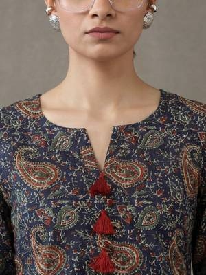 tailored women paisley printed regular cotton farshi suit 5