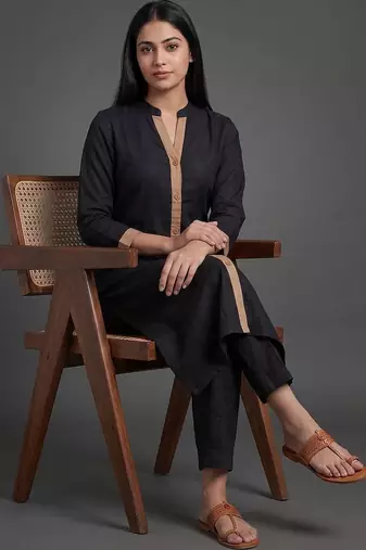 tailored women regular kurta with trousers