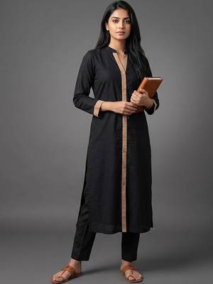 tailored women regular kurta with trousers 3
