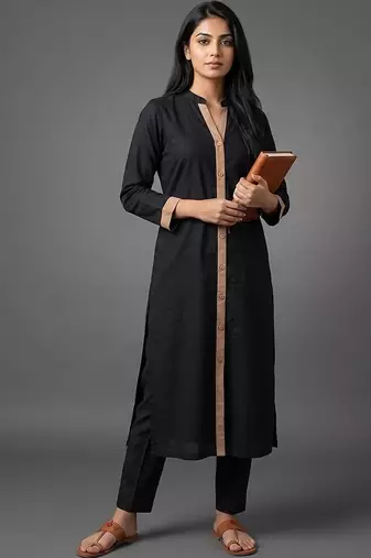 tailored women regular kurta with trousers