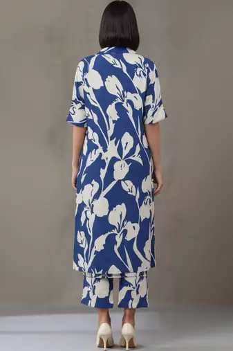 workwear women floral printed regular kurta with palazzos