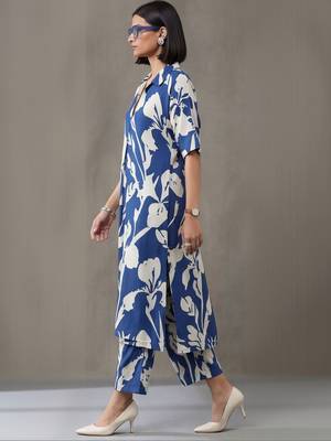 workwear women floral printed regular kurta with palazzos 3