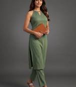 structured women regular kurta with trousers
