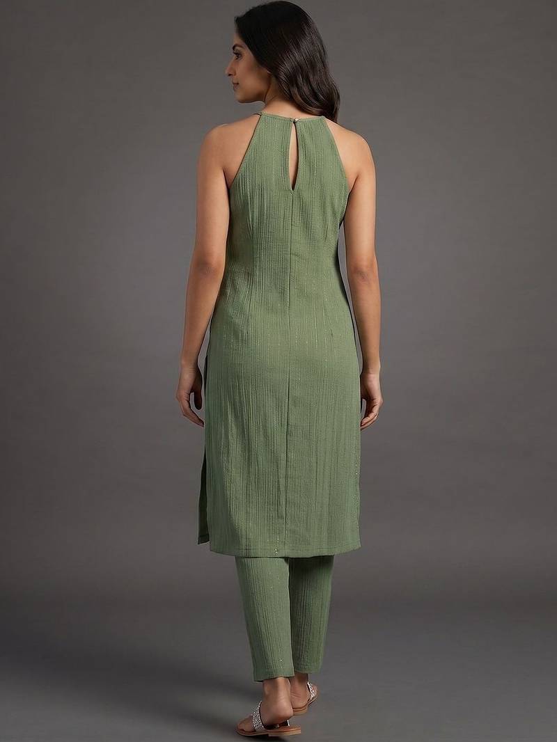 structured women regular kurta with trousers