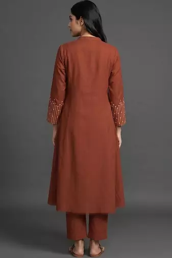 formal women regular thread work kurta with trousers
