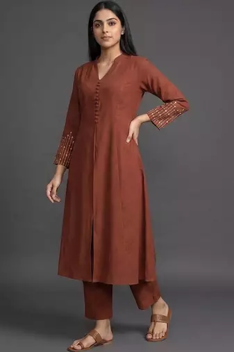 formal women regular thread work kurta with trousers