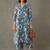 workwear women printed regular cotton kurta with trousers
