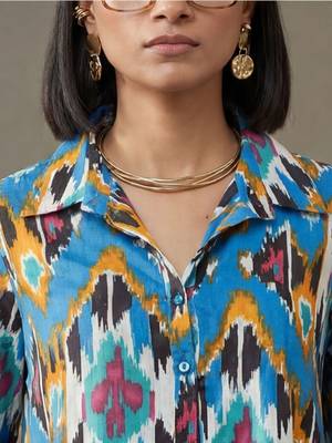 workwear women printed regular cotton kurta with trousers 6