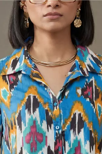 workwear women printed regular cotton kurta with trousers