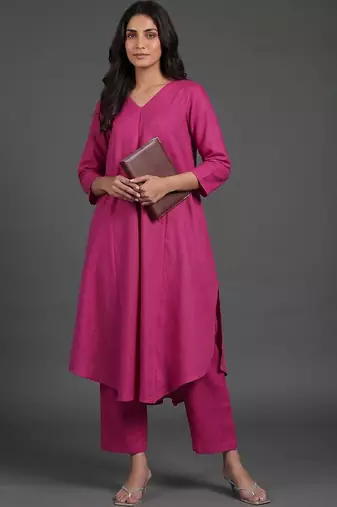 tailored women regular kurta with trousers