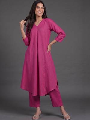 tailored women regular kurta with trousers 5