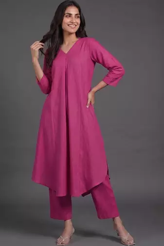 tailored women regular kurta with trousers