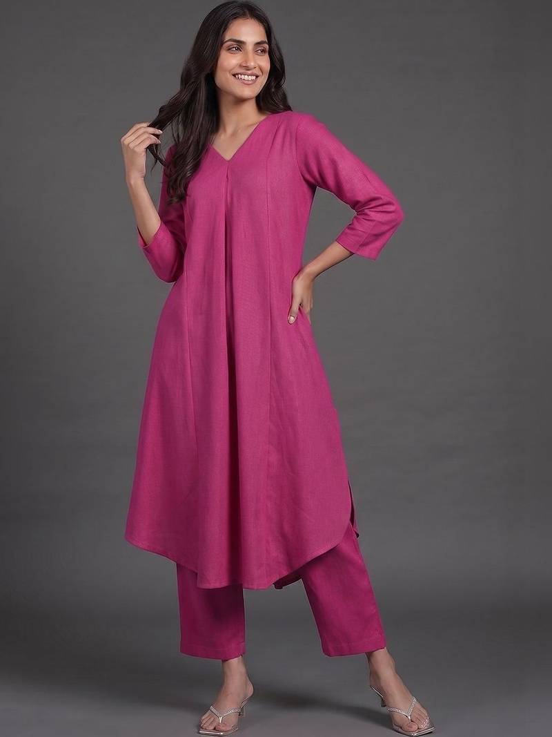 tailored women regular kurta with trousers