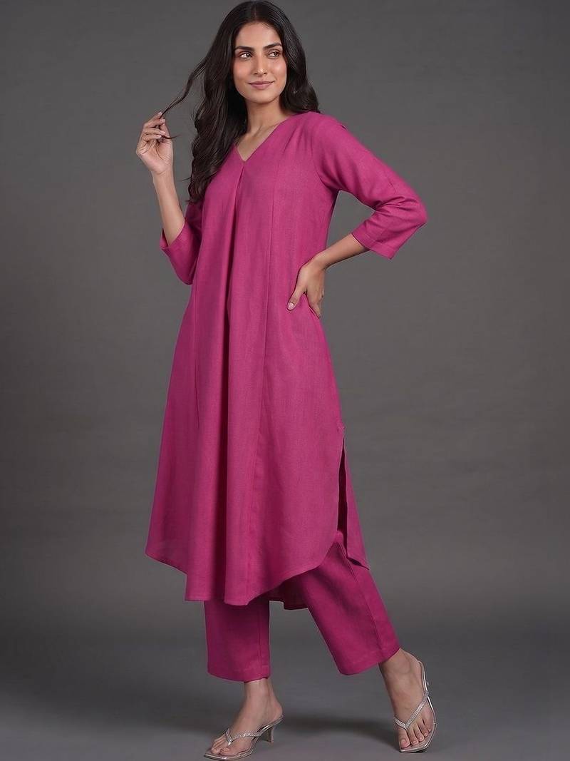 tailored women regular kurta with trousers