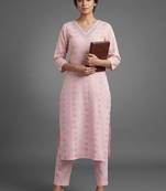 tailored women printed regular kurta with trousers