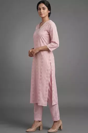 tailored women printed regular kurta with trousers