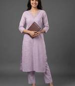tailored women ethnic motifs regular thread work kurta with trousers