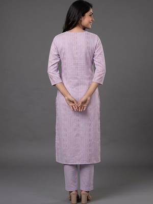 tailored women ethnic motifs regular thread work kurta with trousers 3
