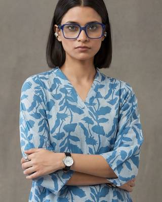 formal women floral printed regular cotton kurta with trousers 5