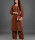 formal women printed regular silk crepe kurta with palazzos