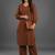 formal women printed regular silk crepe kurta with palazzos