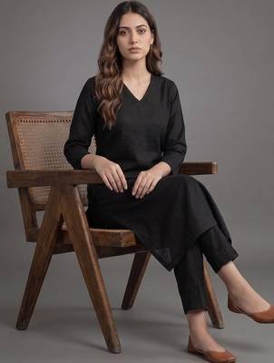 workwear women floral regular kurta with trousers & with dupatta 4