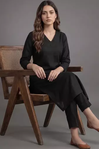 workwear women floral regular kurta with trousers & with dupatta