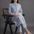 everyday workwear women ethnic motifs printed regular kurta with trousers & with dupatta