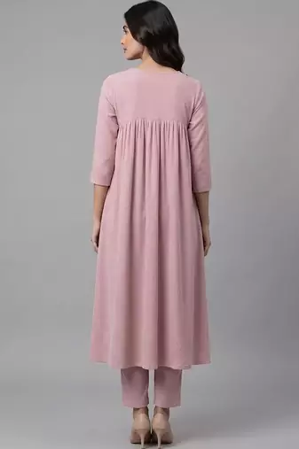 structured women empire silk crepe kurta with trousers