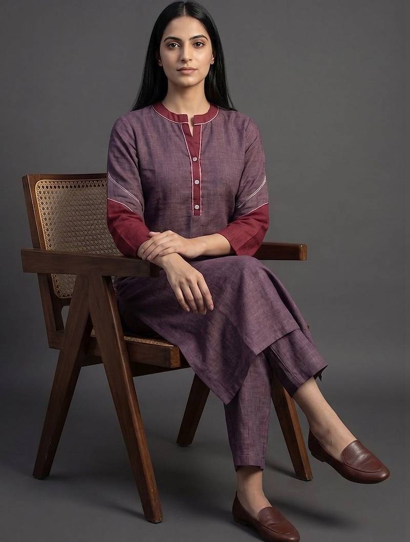 workwear women regular kurta with trousers