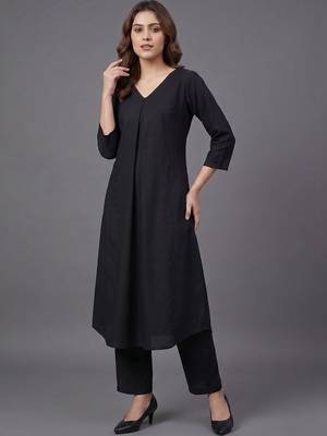 workwear women regular kurta with trousers 5