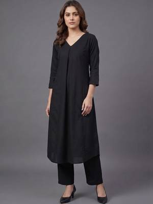 workwear women regular kurta with trousers 6