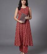tailored women printed regular kurta with trousers