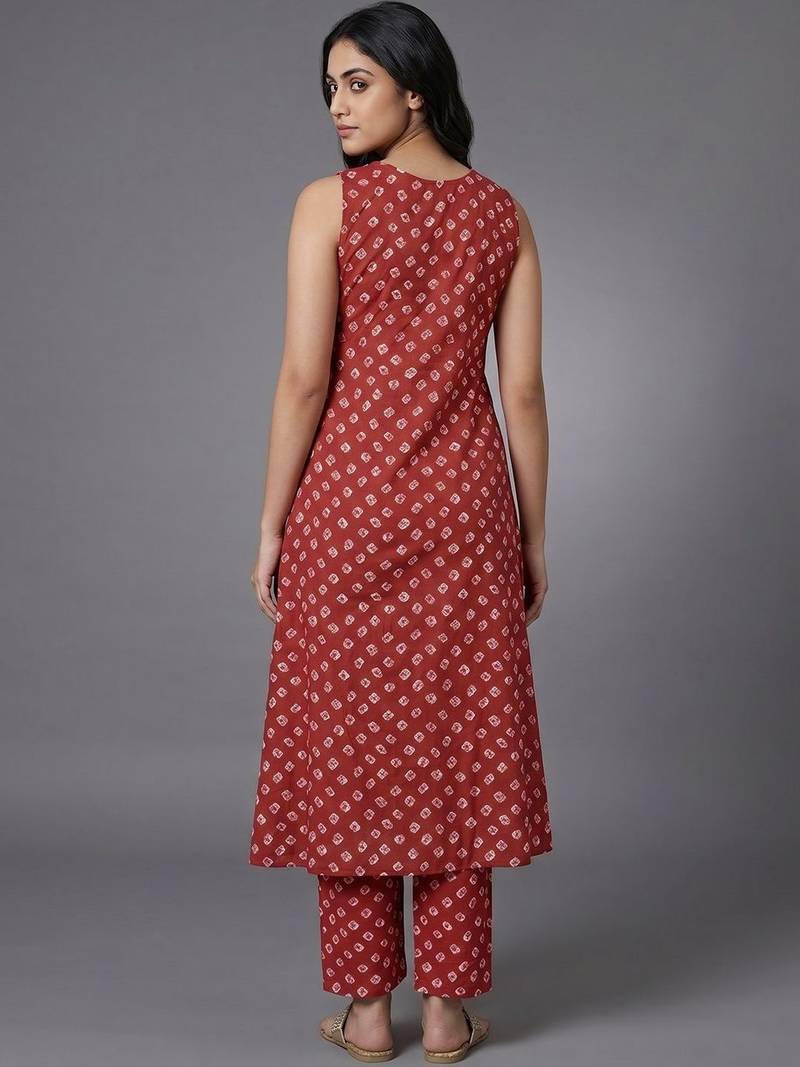 tailored women printed regular kurta with trousers