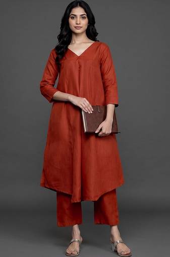 workwear women regular kurta with trousers