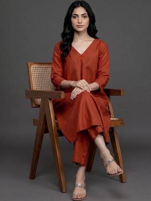 workwear women regular kurta with trousers 4