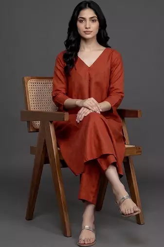 workwear women regular kurta with trousers