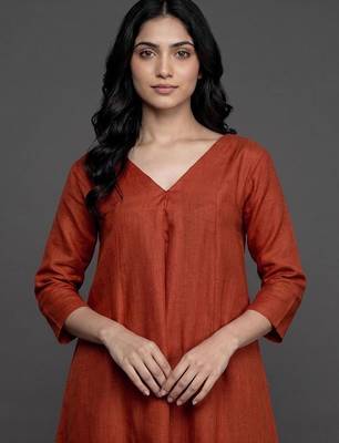 workwear women regular kurta with trousers 7