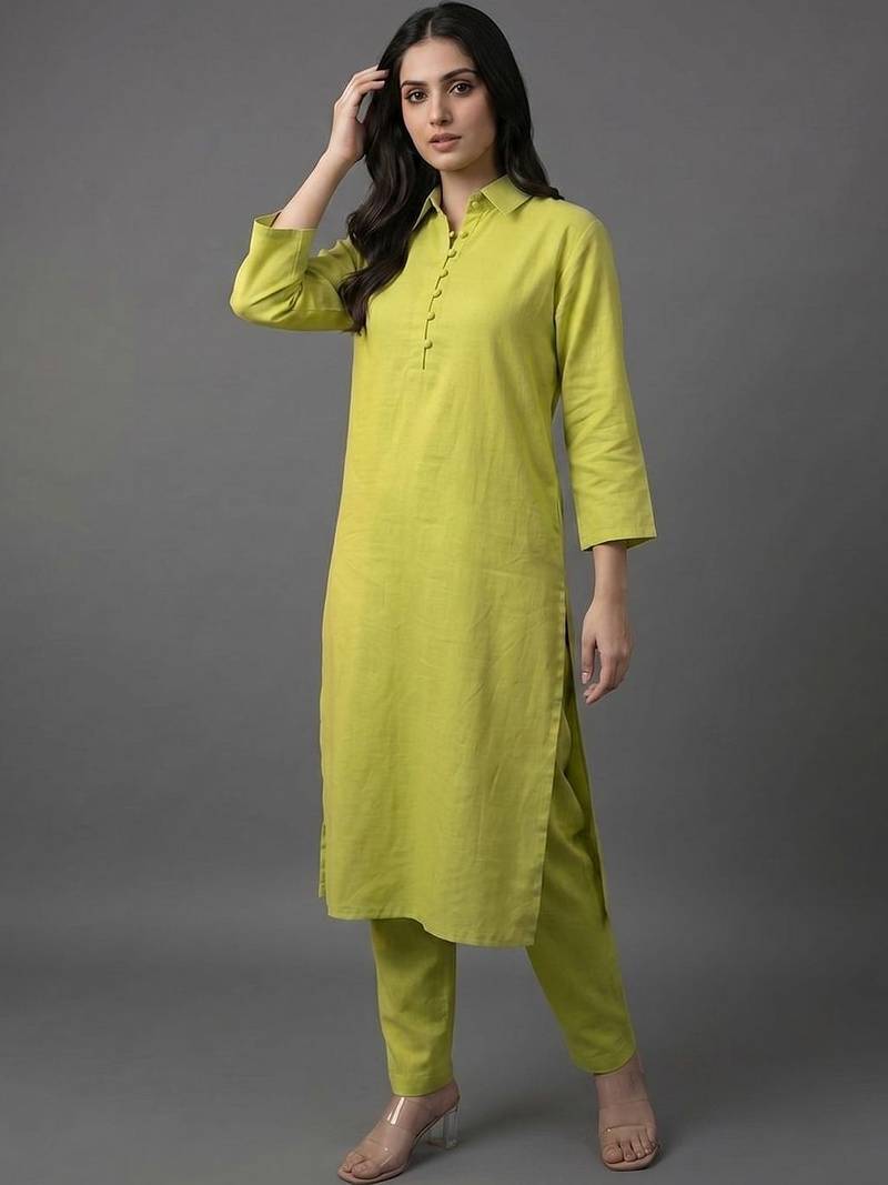everyday workwear women regular kurta with trousers