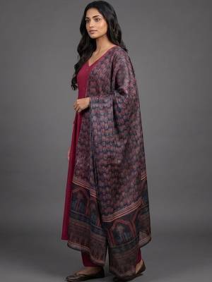 structured women ethnic motifs embroidered regular kurta with palazzos & with dupatta 2