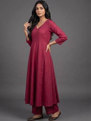 structured women ethnic motifs embroidered regular kurta with palazzos & with dupatta 6