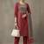 workwear women embroidered regular thread work cotton kurta with trousers & with dupatta
