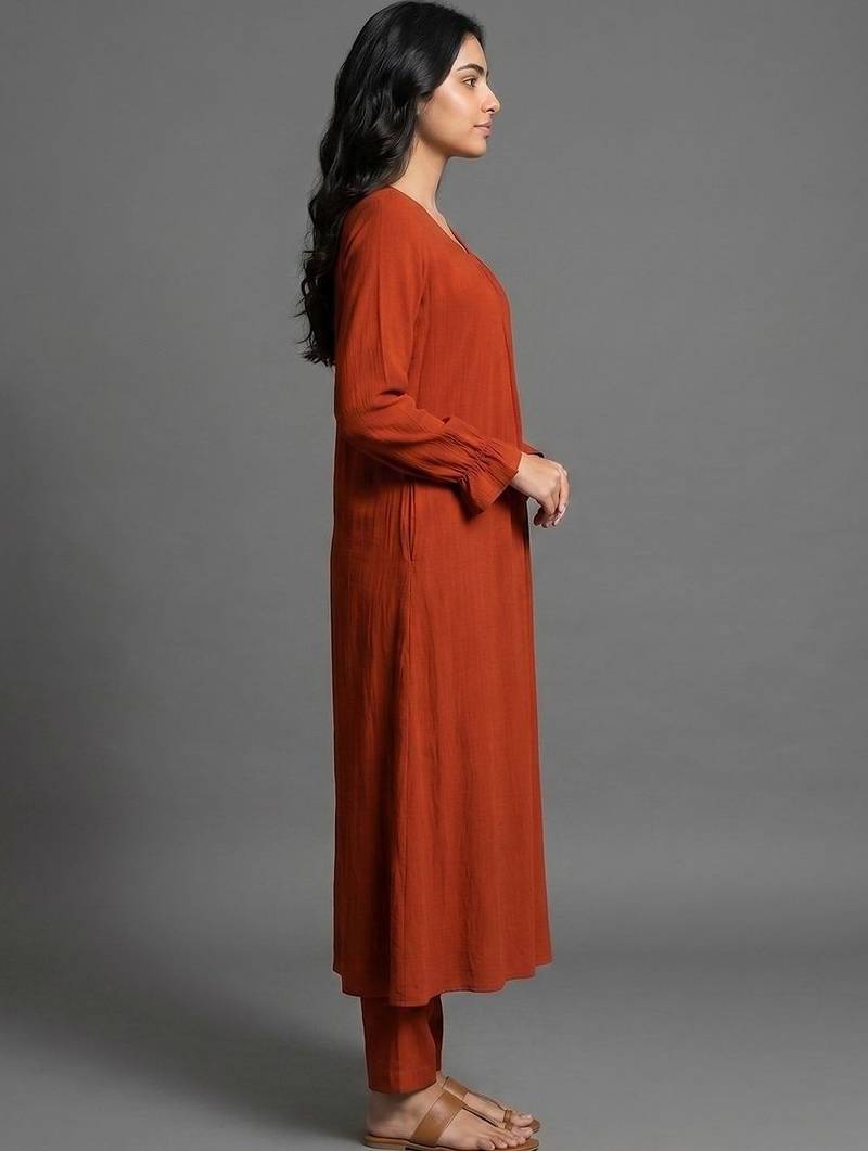 tailored women regular kurta with trousers