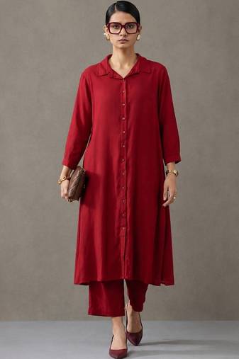 tailored women regular kurta with trousers