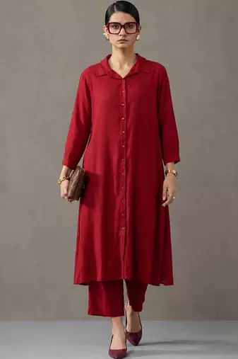tailored women regular kurta with trousers