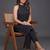structured women striped regular silk crepe kurta with trousers