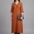 everyday workwear women regular silk crepe kurta with trousers