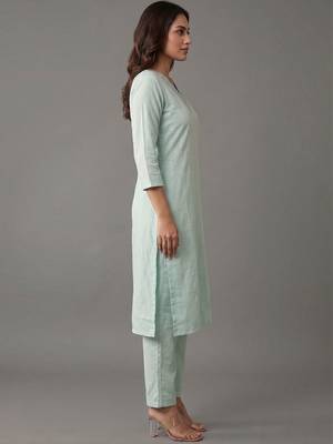 formal women regular mirror work kurta with trousers 2