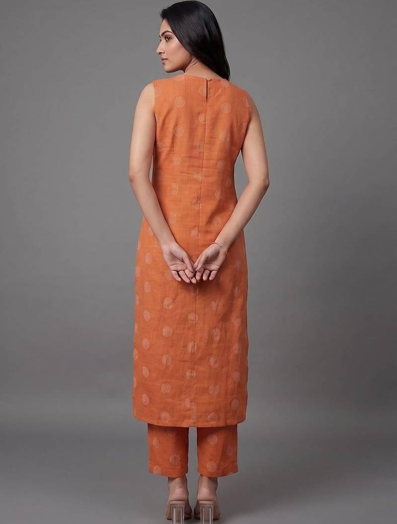 everyday workwear women printed regular kurta with trousers