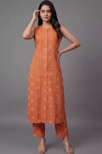 everyday workwear women printed regular kurta with trousers